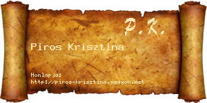 Piros Krisztina névjegykártya